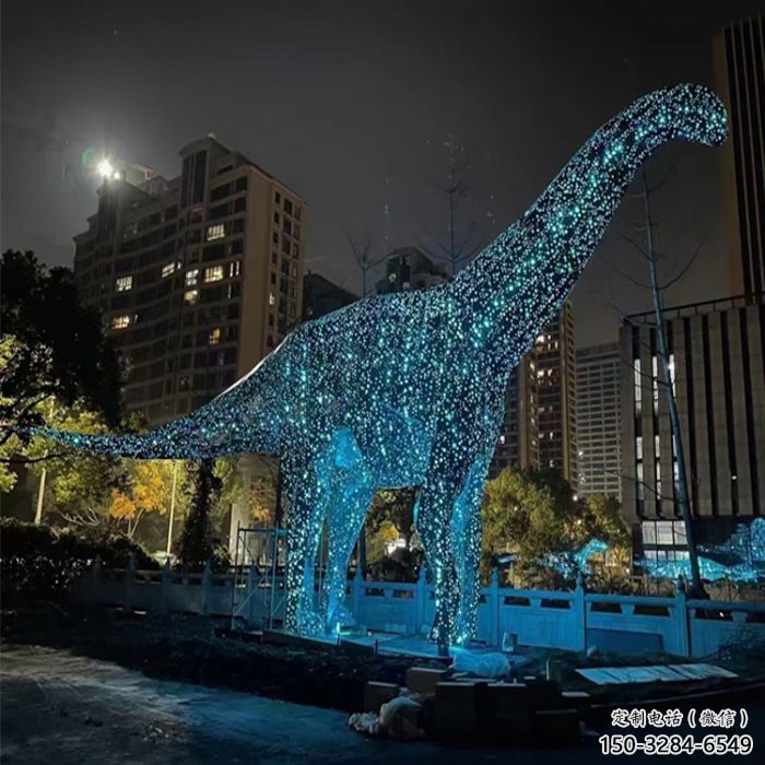 鏤空恐龍雕塑供需，標(biāo)識(shí)雕塑，燈光恐龍雕塑制造商