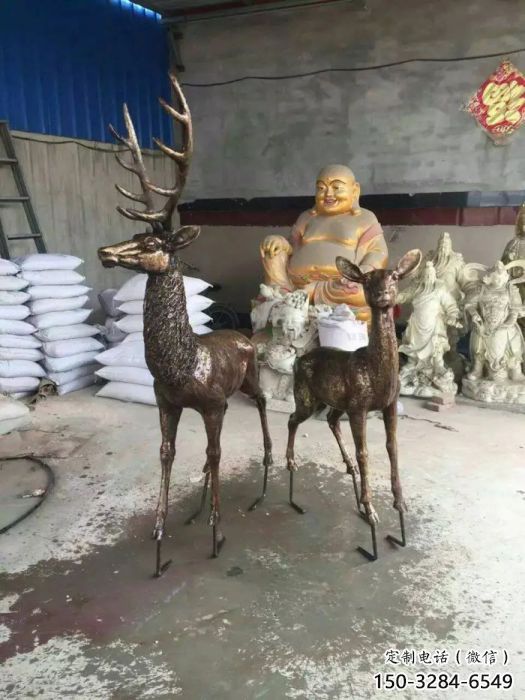 農村馴鹿雕塑，鏤空海洋雕塑，抽象效果