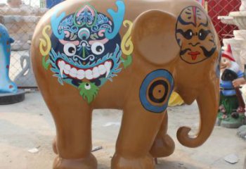 大象彩繪雕塑，室外雕塑，各類玻璃鋼大象雕塑制造商