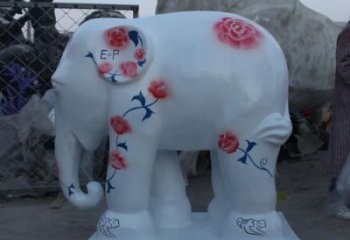 大象雕塑，戶外雕塑，彩繪玻璃鋼大象雕塑制造