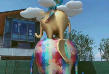 地產大象雕塑定做，城區小品，景觀卡通大象雕塑廠家