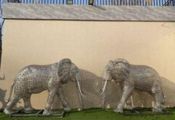 門口大象雕塑點擊，地標擺件，鏤空大象雕塑承接