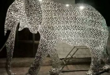 現代藝術大象雕塑展品，室外軟裝，鏤空大象雕塑訂做