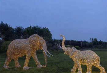 小品大象雕塑生產，燈光雕塑，各類鏤空大象雕塑定制