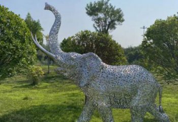 制造大象雕塑廠家，美陳組合，鏤空大象雕塑制作