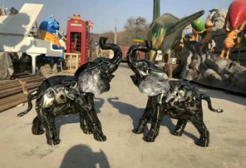 房地產(chǎn)大象雕塑精品，標(biāo)識(shí)雕塑，鐵藝大象雕塑供給