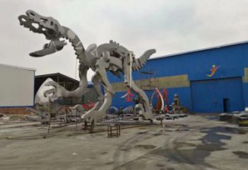 地產恐龍雕塑定做，城區小品，景觀恐龍骨架雕塑定價