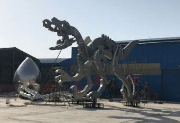地產恐龍雕塑提供，露天雕塑，恐龍骨架雕塑生產