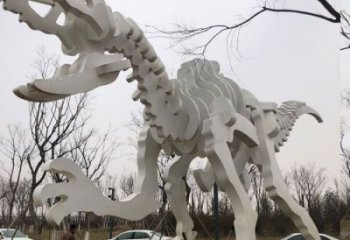 鏤空恐龍雕塑展品，金屬制作，恐龍骨架雕塑精品
