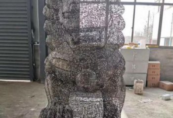 鏤空獅子雕塑預定，城區小品，不銹鋼獅子雕塑制造商