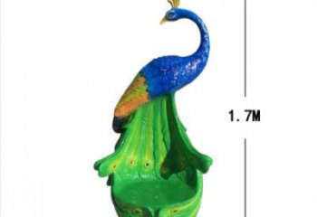 孔雀坐凳雕塑廠家，彩繪工藝雕塑，仿真藝術效果