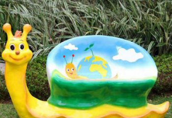 蝸牛坐凳雕塑，卡通景觀雕塑，玻璃鋼制造