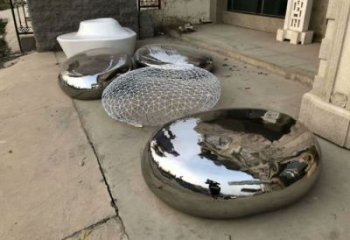 校園坐凳雕塑，拉絲景觀雕塑，抽象主題