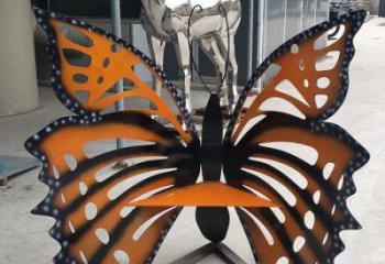 蝴蝶坐凳雕塑生產(chǎn)，公園不銹鋼景觀雕塑