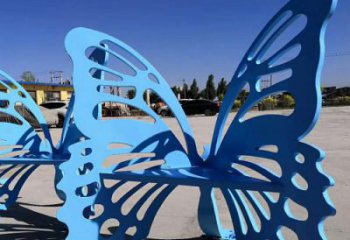 立體蝴蝶坐凳雕塑，美陳景觀擺件