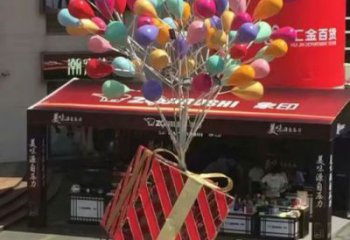 長樂氣球樹雕塑承接，美陳雕塑，玻璃鋼氣球樹雕塑制造