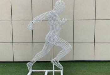 云浮鏤空運(yùn)動(dòng)員雕塑訂做，城市雕塑，鐵藝體育人物雕塑廠