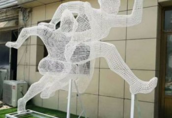 惠州鏤空健兒雕塑制造，校園雕塑，金屬鐵藝人物雕塑展品