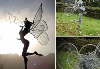 百色小精靈雕塑，抽象卡通雕塑，美陳人物擺件