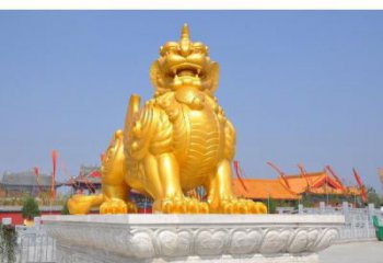 銅仁廣場貔貅雕塑，動物彩繪雕塑，抽象效果