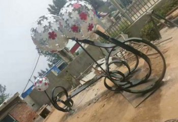 齊齊哈爾大型蒲公英坐凳雕塑，現代元素設計，不銹鋼坐凳雕塑