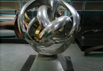 白下地產雙環雕塑定做，城區小品，景觀不銹鋼雙環雕塑定價