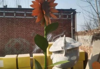 新建太陽花雕塑工程，美陳雕塑，玻璃鋼太陽花雕塑廠家
