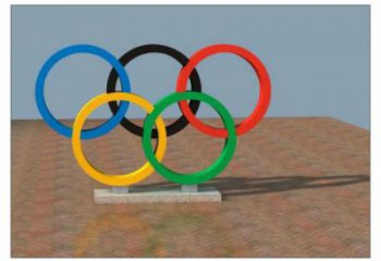 西湖五環不銹鋼雕塑，現代景觀擺件，烤漆工藝制作