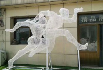 葫蘆島鏤空體育雕塑供求，白鋼構(gòu)件，鐵藝人物雕塑觀賞型
