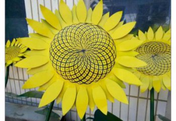 玉泉抽象花籃雕塑展品，小區(qū)雕塑，葵花花籃雕塑工程制作精選