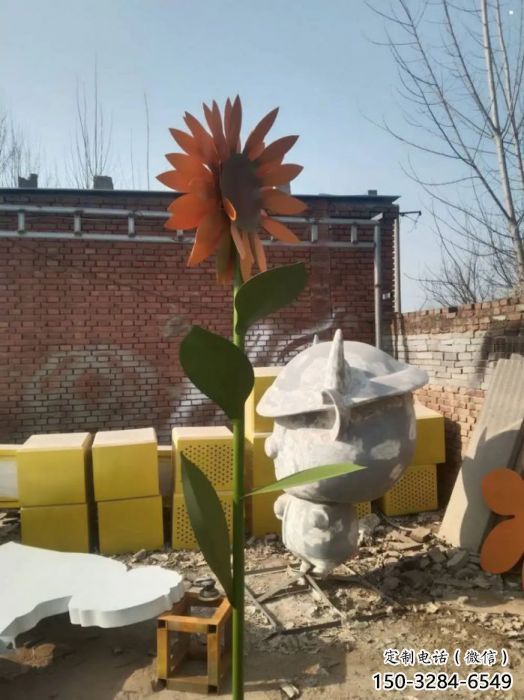 咸陽太陽花雕塑工程，美陳雕塑，玻璃鋼太陽花雕塑廠家