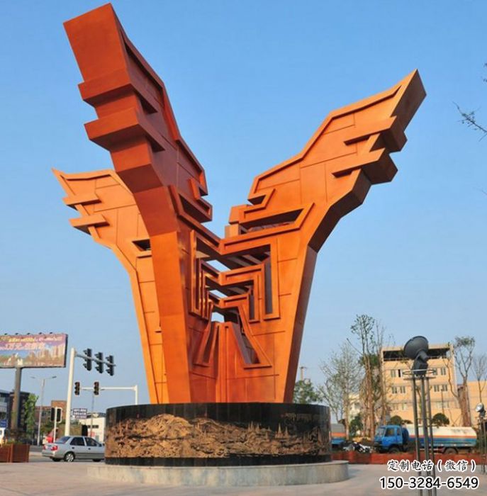 城市精神堡壘雕塑，抽象建筑元素，廣場景觀雕塑小品