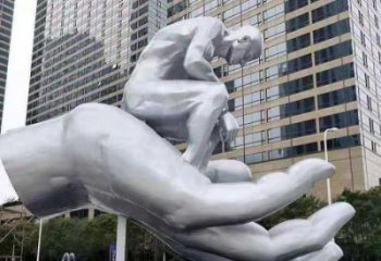 呂梁沉思者雕塑，景觀雕塑，手托人物雕塑廠家提供