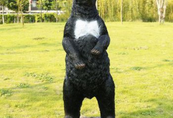 西安街道黑熊雕塑，仿真動物雕塑，古銅效果