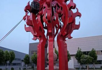 城關火球雕塑，精神堡壘火球雕塑落地展示