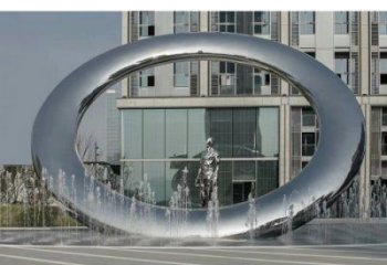 昌都小區圓環雕塑，水簾噴泉雕塑，水景藝術效果