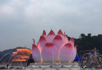 達孜蓮花雕塑廠家，景區雕塑，水景蓮花噴泉雕塑精選