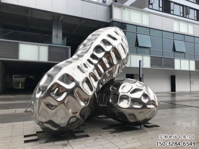 西山花生雕塑制造，白鋼構件，不銹鋼花生雕塑提供