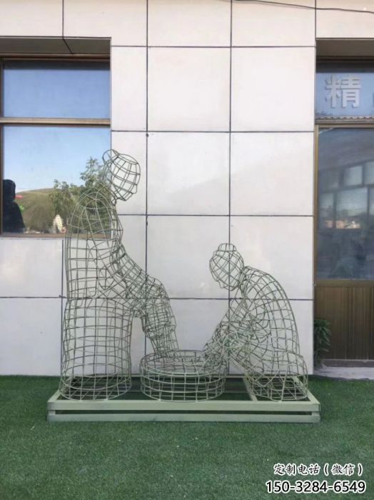 西湖鏤空孝道雕塑通用，街景小品，鐵藝洗腳雕塑制造