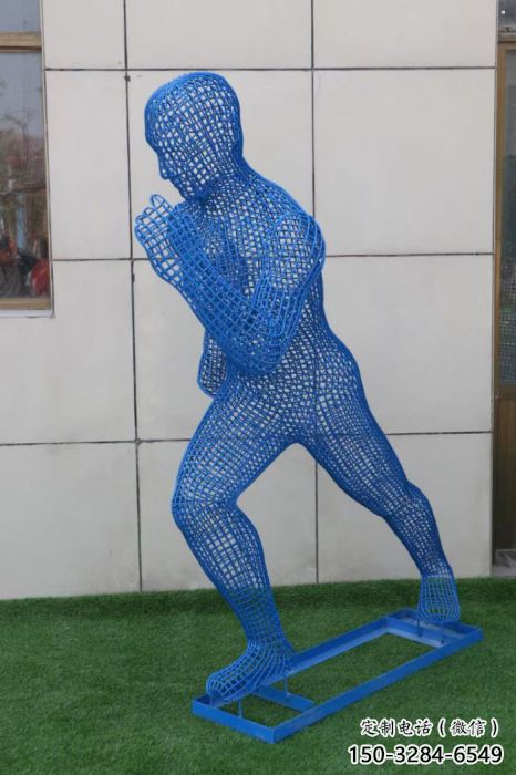 長壽鏤空跑步雕塑，標識雕塑，烤漆鐵藝人物雕塑優(yōu)選
