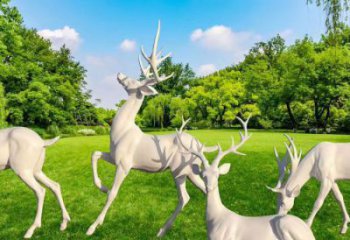 怒江梅花鹿雕塑定價，景觀概念，玻璃鋼梅花鹿雕塑預定