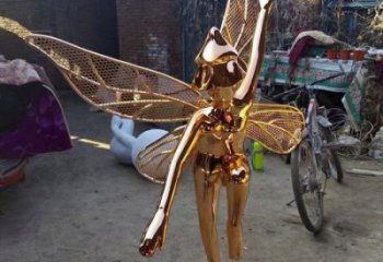 德宏小精靈雕塑，抽象卡通雕塑，美陳人物擺件