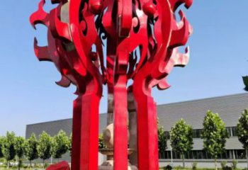 嘉興火球雕塑，精神堡壘火球雕塑落地展示