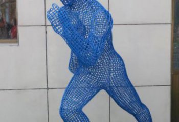 長壽鏤空跑步雕塑，標(biāo)識(shí)雕塑，烤漆鐵藝人物雕塑優(yōu)選